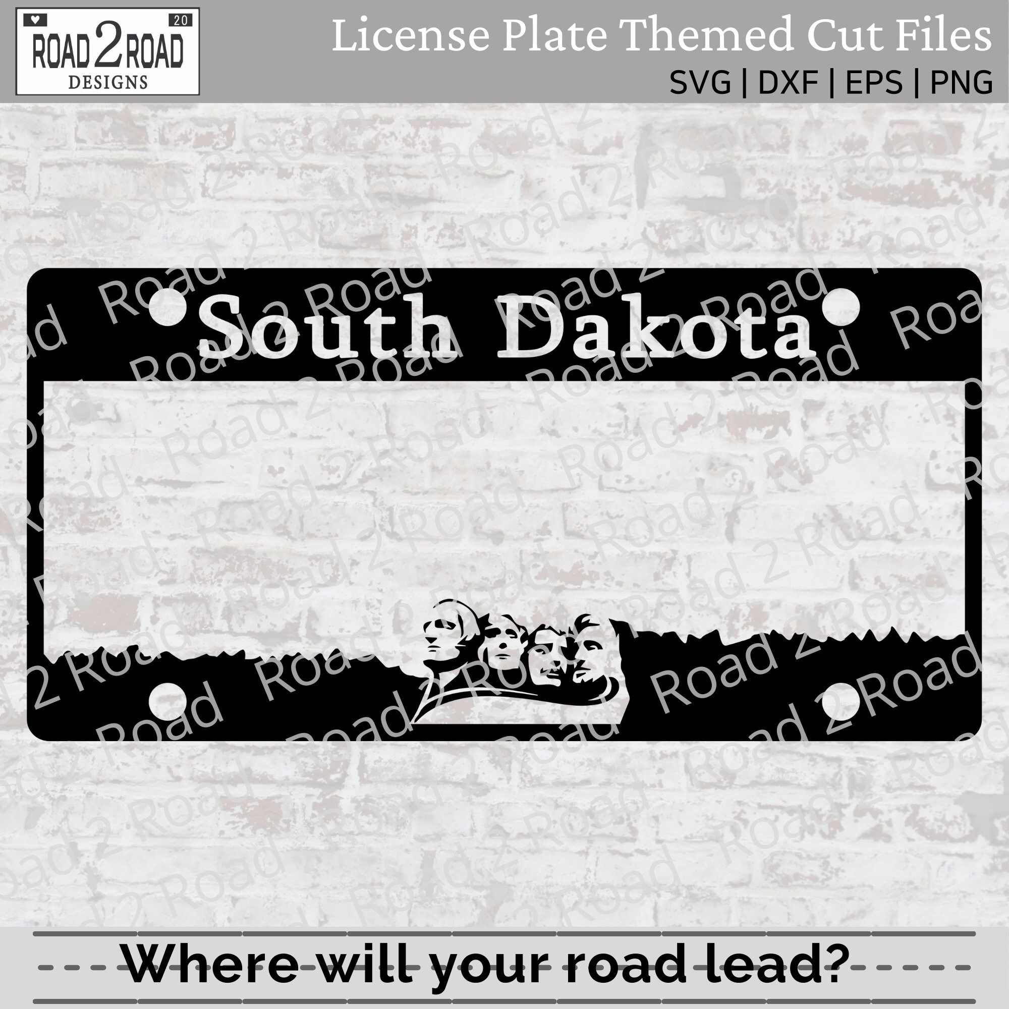 South Dakota Blank License Plate SVG Cut File | Customizable - Add your own middle text | Cricut or Silhouette DXS | T-shirt Decal