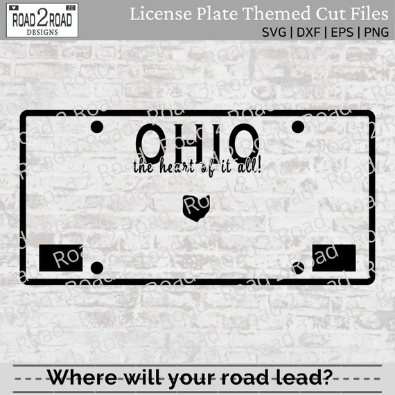 Ohio Blank License Plate SVG Template Ohio Heart Home Love - Etsy