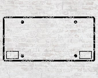 Blank License Plate SVG Downloadable Cut File - Custom License Plate Svg for Cricut - Customizable Personalizable - DXS File for Silhouette