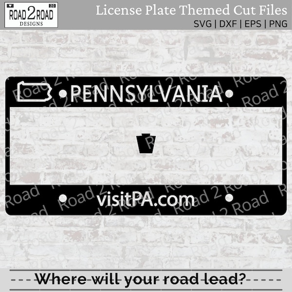 Pennsylvania Blank License Plate State customizable SVG / Customizable for Vinyl Cricut Cutter File Shirt / DXS File for Silhouette