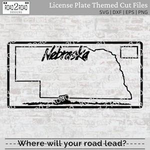 Nebraska Blank License Plate SVG Cut File - Customizable NE Download - Personalizable For Cricut - Pillow - T-shirt, Decal -  DXS, Png, Eps