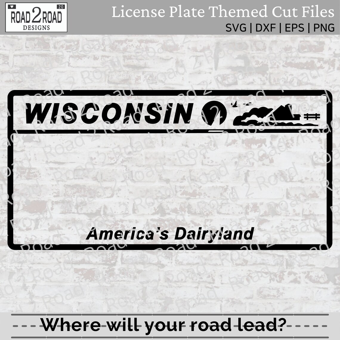 Wisconsin Blank License Plate SVG Cut File Customizable Etsy