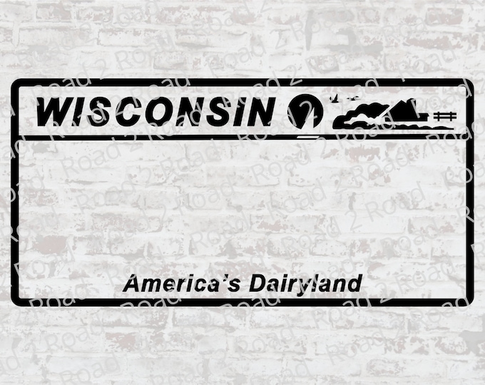 Wisconsin Blank License Plate SVG Cut File Customizable - Etsy