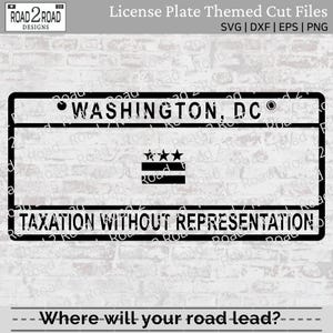 Washington, DC License Plate SVG Cut File Template for Cricut | Blank WA Dc Car Window Sticker File  | Washington Dc T-shirt Download |