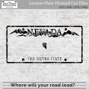 Nevada Blank License Plate SVG Cut File | Customizable Personalizable | NV Car Window Sticker | T-shirt Download |  DXS File for Silhouette