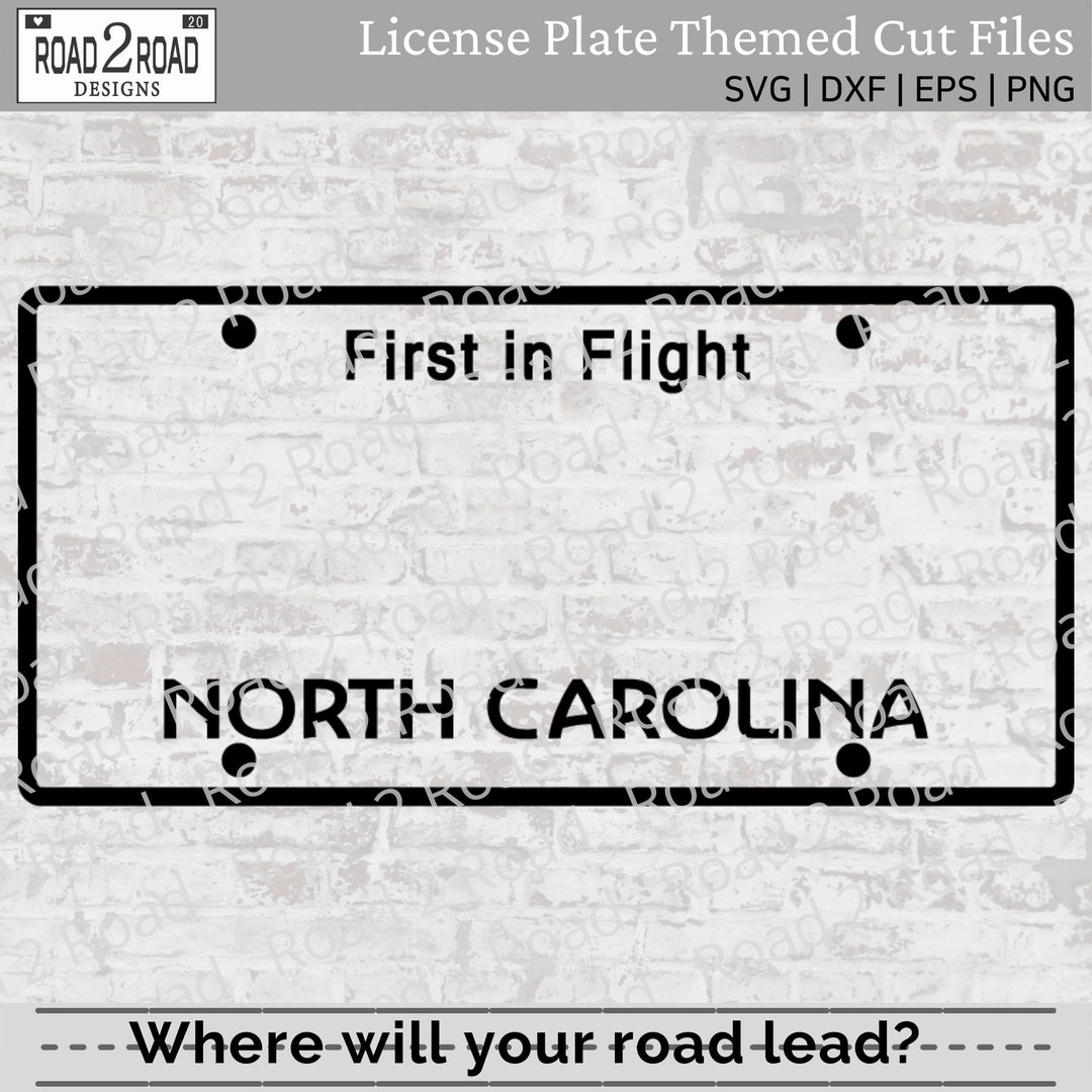 North Carolina Blank License Plate SVG Cut File North Carolina Template