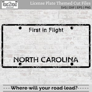 North Carolina Blank License Plate SVG Cut File | North Carolina Template for Window Decal | License Plate T-Shirt Digital DXS File