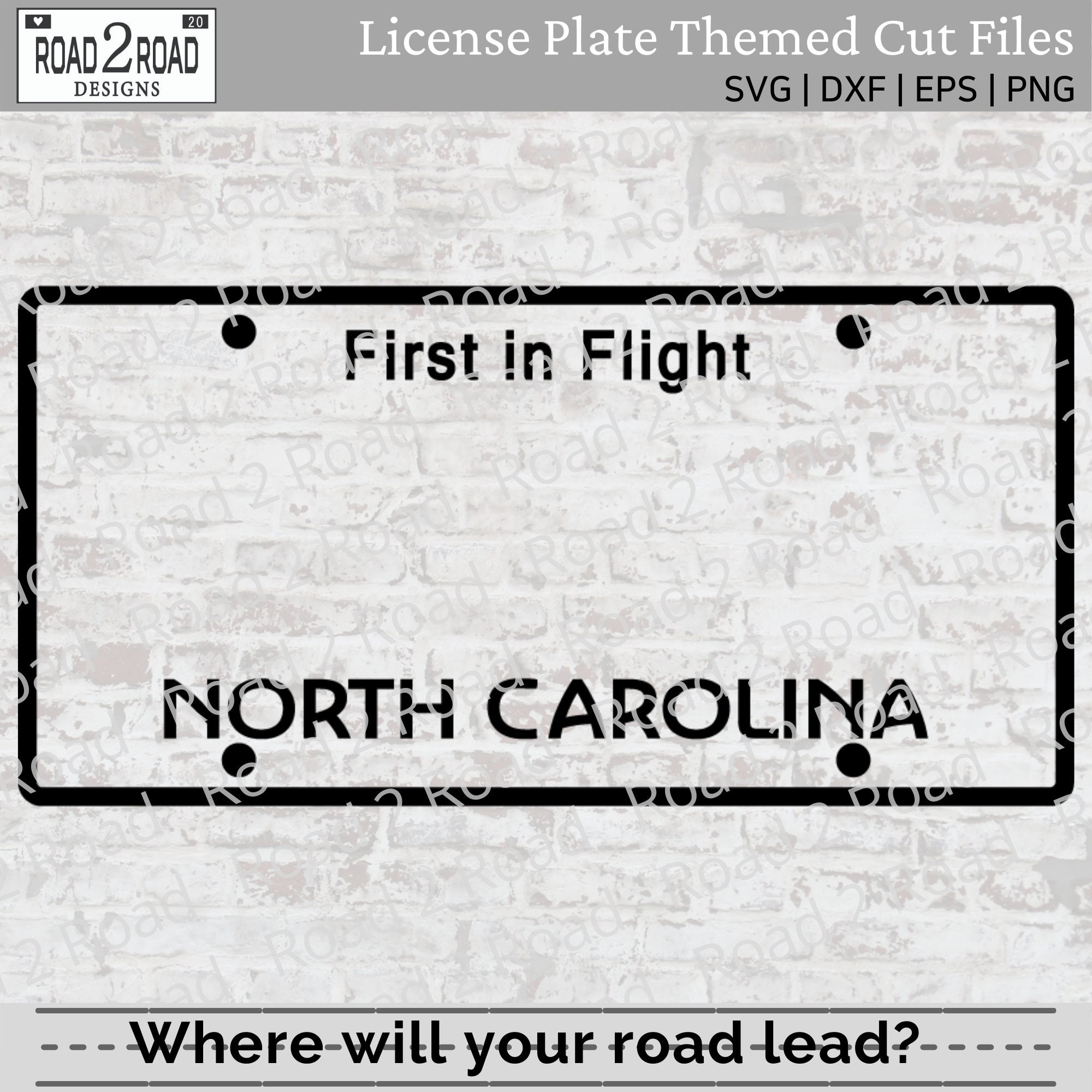 North Carolina Blank License Plate SVG Cut File North Carolina Template