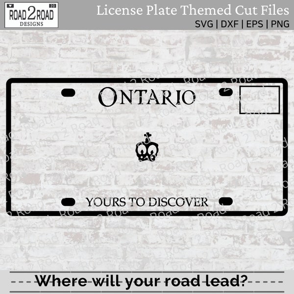 Ontario Blank License Plate SVG Downloadable Cut File - Custom License Plate Svg for Cricut - Personalizable - DXS File for Silhouette