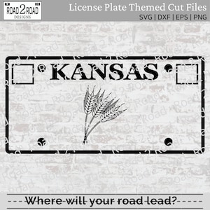Kansas Blank License Plate SVG Cut File | customizable, Customizable, Personalizable Template for Cricut | Car Window Sticker  | DXS