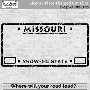 Missouri Blank License Plate SVG Downloadable Cut File - MO Personalizable - Customizable T-shirt or Decal Card- DXS File for Silhouette