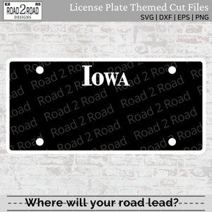 Iowa Blank Blackout Customizable License Plate SVG Cut File | Car Window Sticker  | Personalizable T-shirt Download | Silhouette
