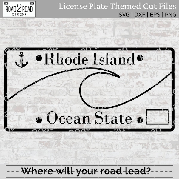 Rhode Island Blank License Plate SVG Cut File - Customizable RI Download - Personalizable For Cricut - T-shirt, Decal -  DXS, Png, Eps