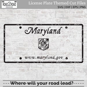 Maryland Blank License Plate SVG Designs | Maryland Personalizable Cut File | Customizable Vinyl Decal T-shirt |Cricut - Dxs, Png, Eps