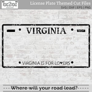 Virginia License Plate SVG Cut File - Blank Virginia Svg - Customizable VA is for Lovers - Svg for Cricut - Love Svg - T-shirt, Decal -  DXS