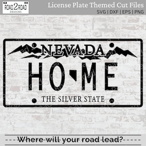Nevada License Plate SVG Cut File | The Silver State Framed | NV Car Window Sticker Svg | Nevada T-shirt Download |  DXS File for Silhouette