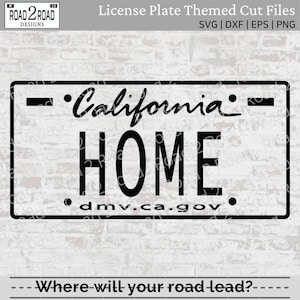 California License Plate SVG Cut File | The Golden State | Car Window Sticker  | California T-shirt Download |  DXS File for Silhouette