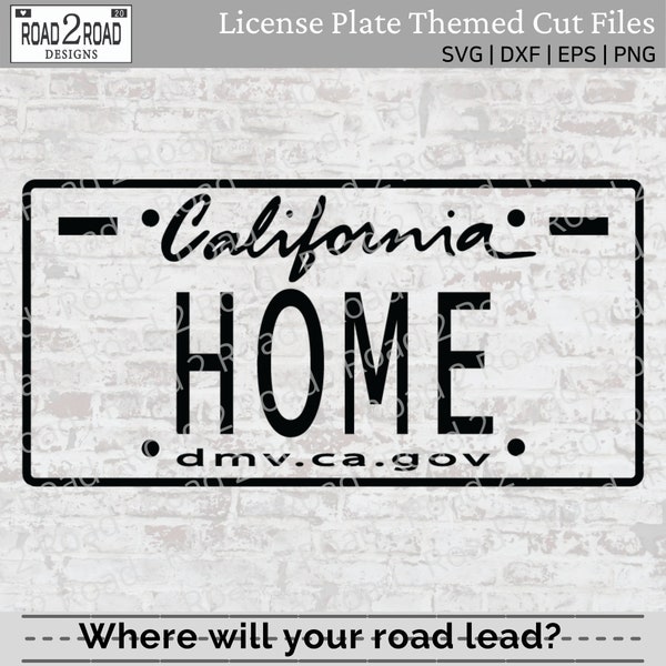 California License Plate SVG Cut File | The Golden State | Car Window Sticker  | California T-shirt Download |  DXS File for Silhouette