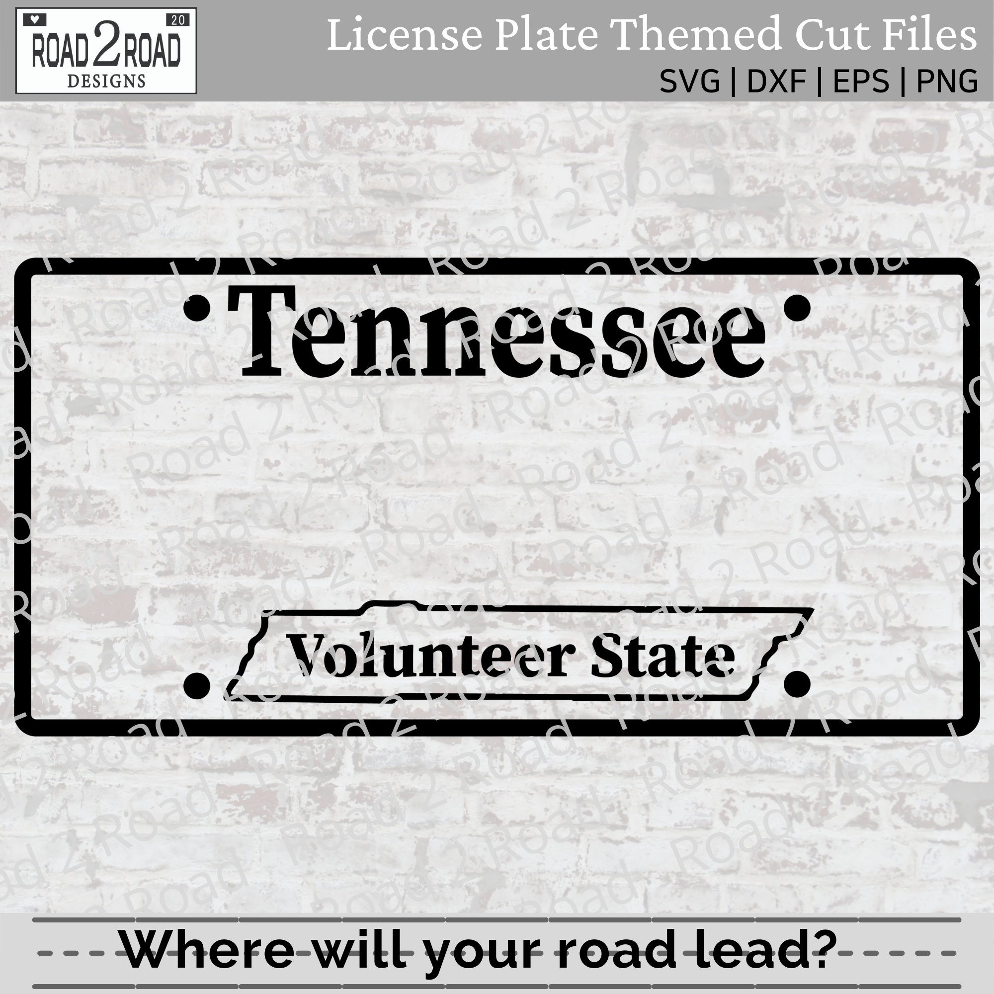 Tennessee Blank License Plate SVG / Personalizable / Etsy Denmark