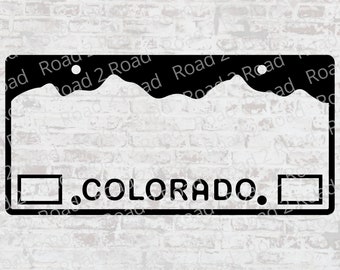Colorado Blank License Plate SVG Cut File Cricut | Personalizable/Customizable | Mountains Shirt | Sticker Decal Cut DXS Files
