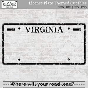 Virginia License Plate SVG Cut File | Blank Virginia Svg | Bottom Text Removed | Customizable VA is for Lovers | Shirt Decal  | Cricut | DXS