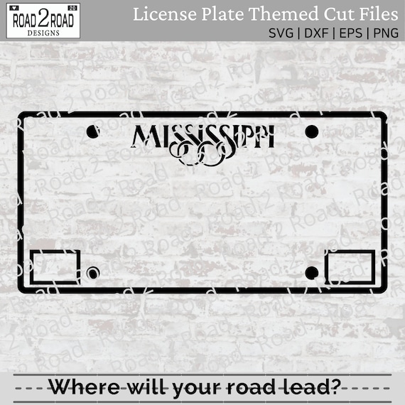 Scrapbooking Dxf Mississippi Licence Plate Svg Files for Cricut Png
