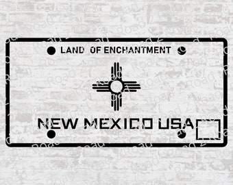 New Mexico Blank License Plate SVG Cut File Template for Cricut | Customizable Personalizable | Car Window Sticker  | Shirt Download |  DXS