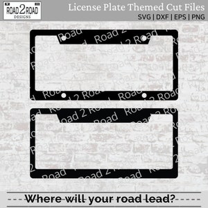 License Plate Frame Template SVG, Downloadable Cut or Print File for Cricut or Silhouette DXF - Customizable Personalizable