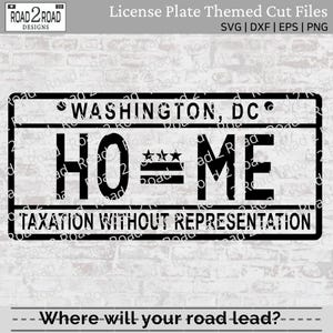 Washington, DC License Plate SVG Cut File Template for Cricut | WA Dc Car Window Sticker File  | Washington Dc T-shirt Download |  Home Love