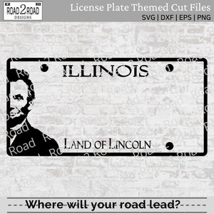 Illinois Blank License Plate SVG Cut File | Personalizable Downloadable File | Customizable Birthday | Shirt Decal  | Cricut | DXS