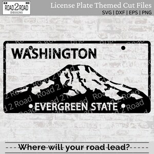 Blank Washington License Plate SVG - Washington State Love Customizable Svg Cut File - Svg for Cricut - DXS File for Silhouette