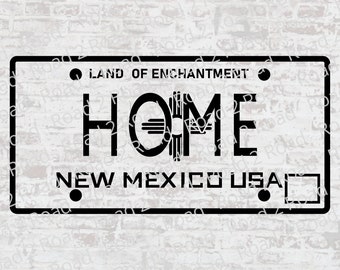 New Mexico License Plate SVG Cut File Template for Cricut | 12x6 Downloadable | Car Window Sticker  | California T-shirt Download |  DXS