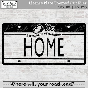 Ohio License Plate SVG - Ohio Home Love Svg - Doormat, Pillow, or T-shirt Cut File - Ohio Template, Svg for Cricut - DXS File for Silhouette