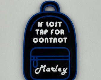 Child Safety Tag | NFC Emergency Contact Bag Charm | Backpack Info Keychain
