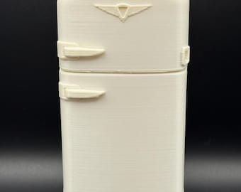 Single Color 1950s Dollhouse Refrigerator | 3D Printed Miniature | 1:12 Scale | MCM Mid-Century Modern