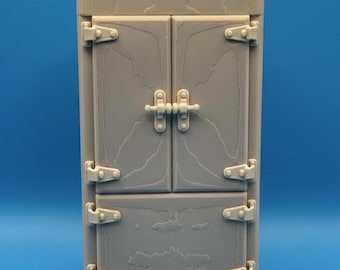 Single Color 1920s Style Dollhouse Refrigerator | Vintage Miniature Icebox | 1:12 Scale Kitchen | Art Deco Appliance