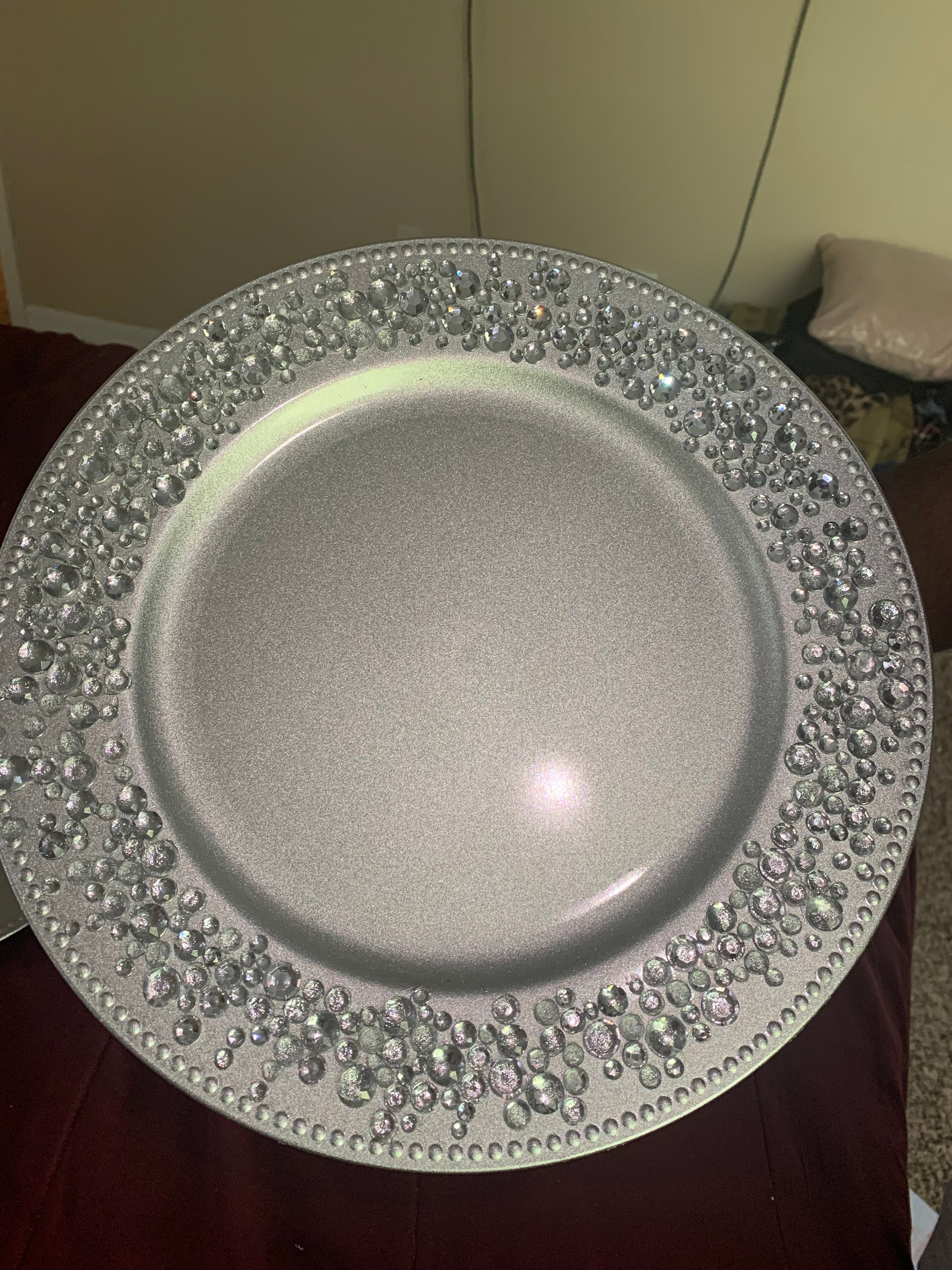 Crystal Embellished Charger Plate Etsy