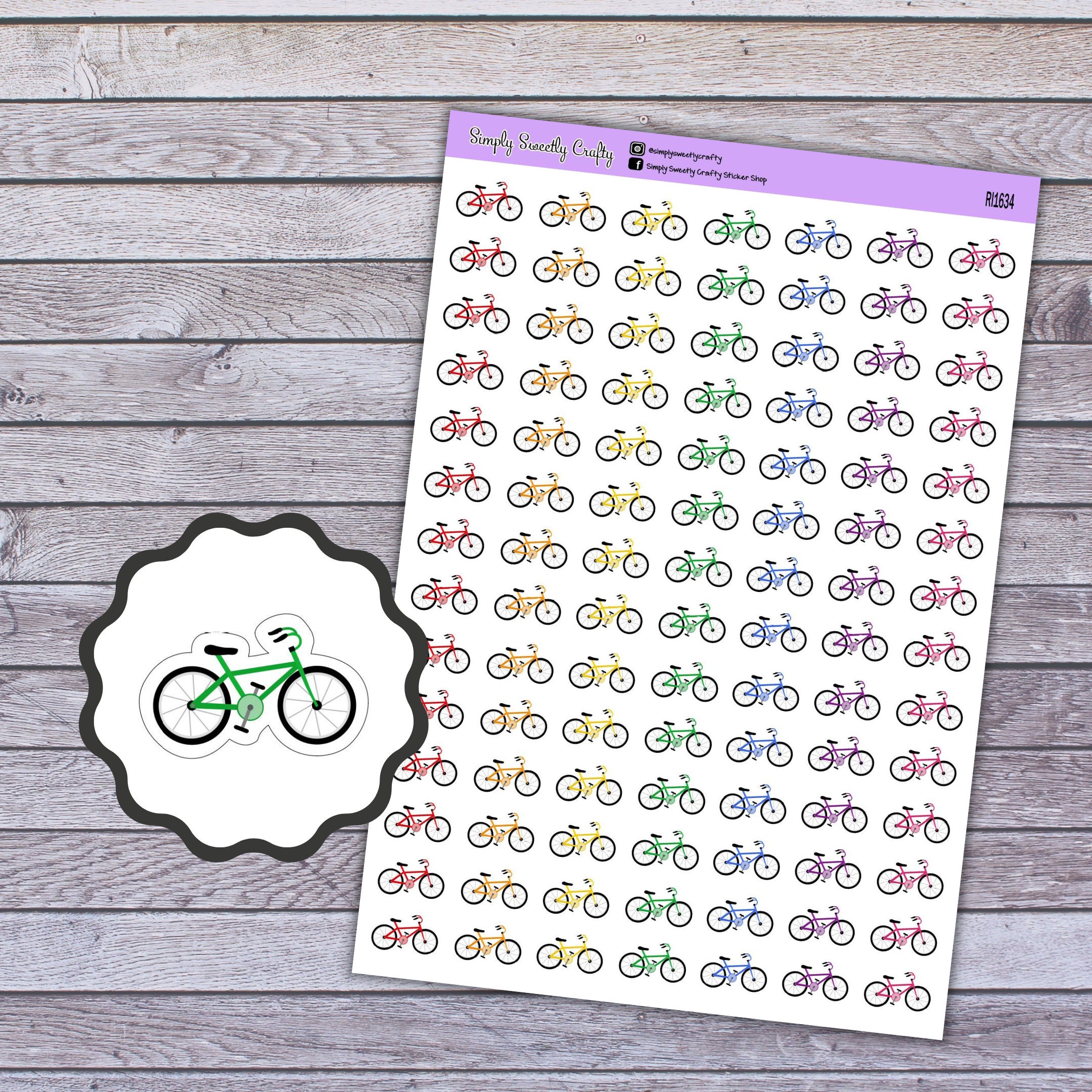 Erin Condren Life Planner Exercise Bike Planner Stickers RI 1569 Filofax Happy Planner Plum Paper Scrapbook