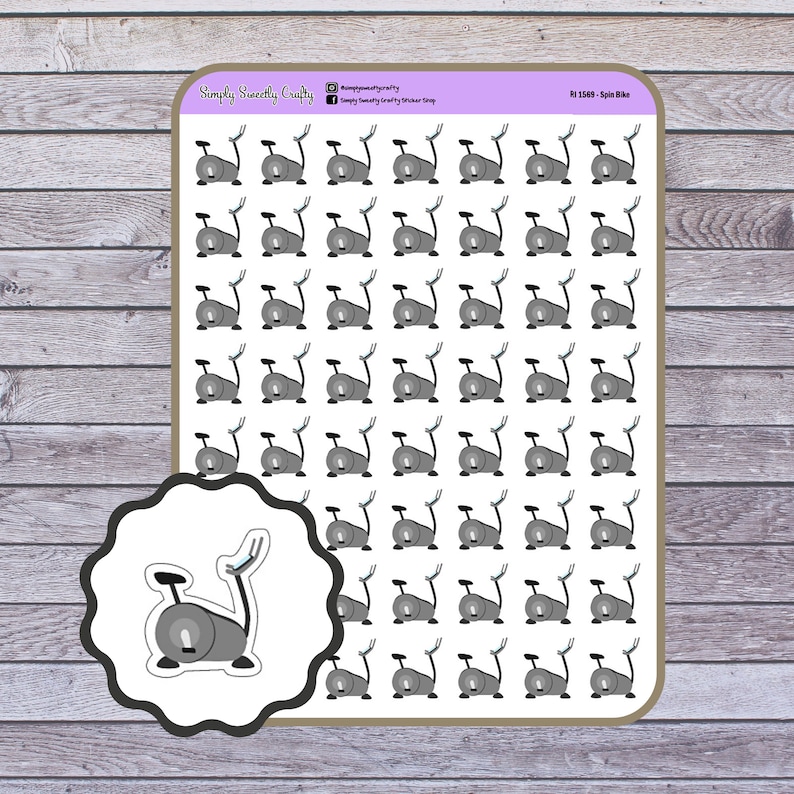 Erin Condren Life Planner Exercise Bike Planner Stickers RI 1569 Filofax Happy Planner Plum Paper Scrapbook