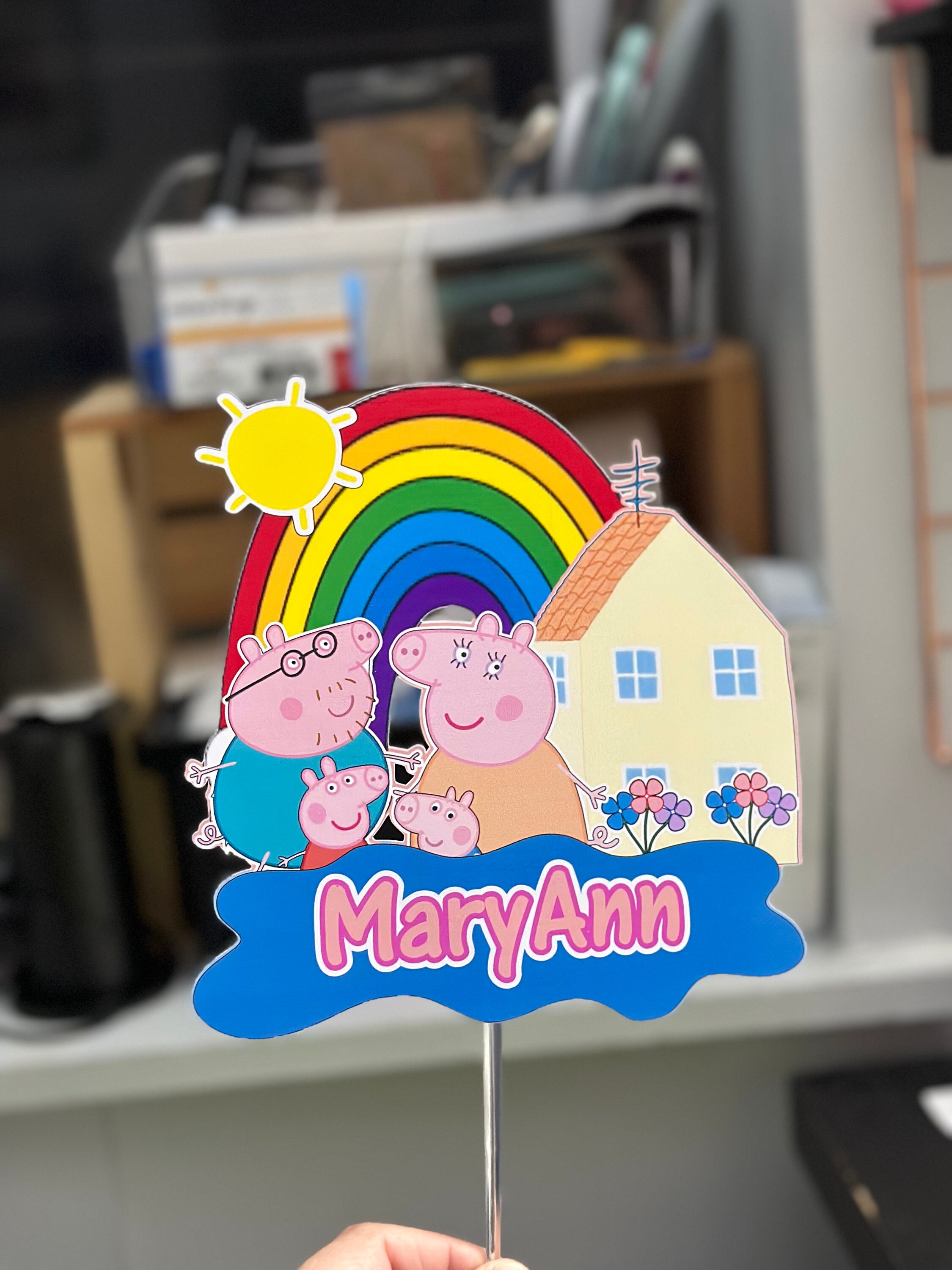 Peppa Pig Cake Topper Peppa Cake Topper Birthday Cake Etsy Australia