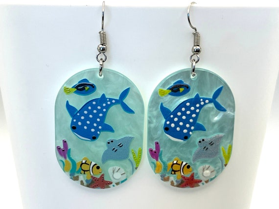 Beach Day- Ocean Animal Acrylic Earrings
