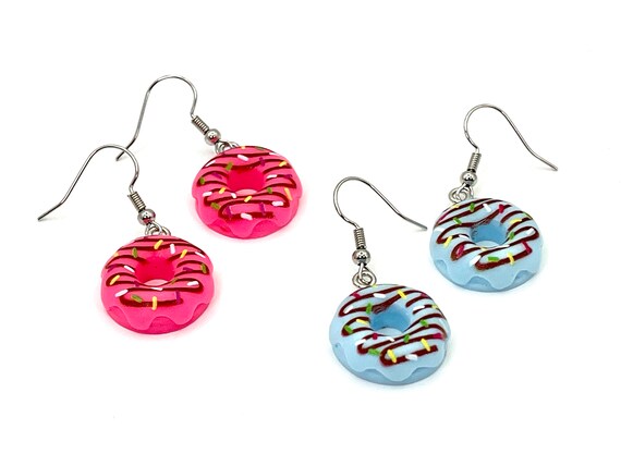 Colorful donut earrings