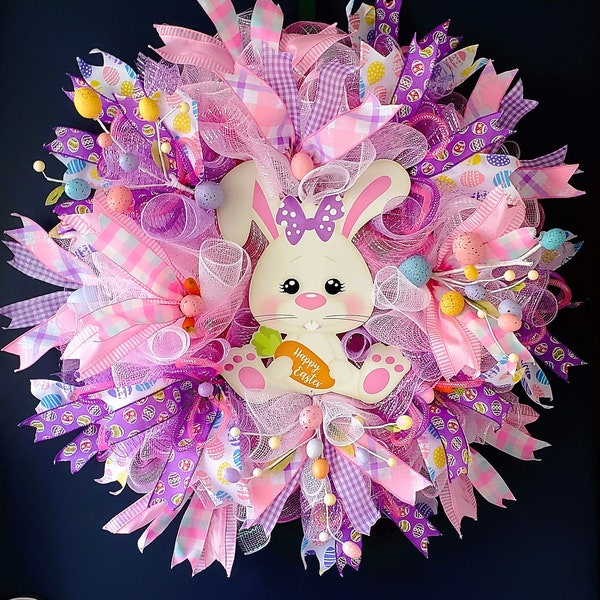 Easter Wreaths, Easter Front Door Wreath, Easter Bunny Wreath, Easter Décor, Wreath for Front Door, Easter Eggs Wreath, Spring Wreath