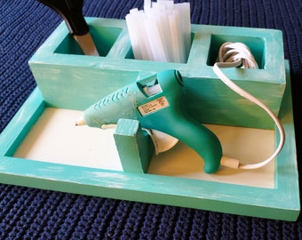 Glue Gun Holder and Storage Compartments