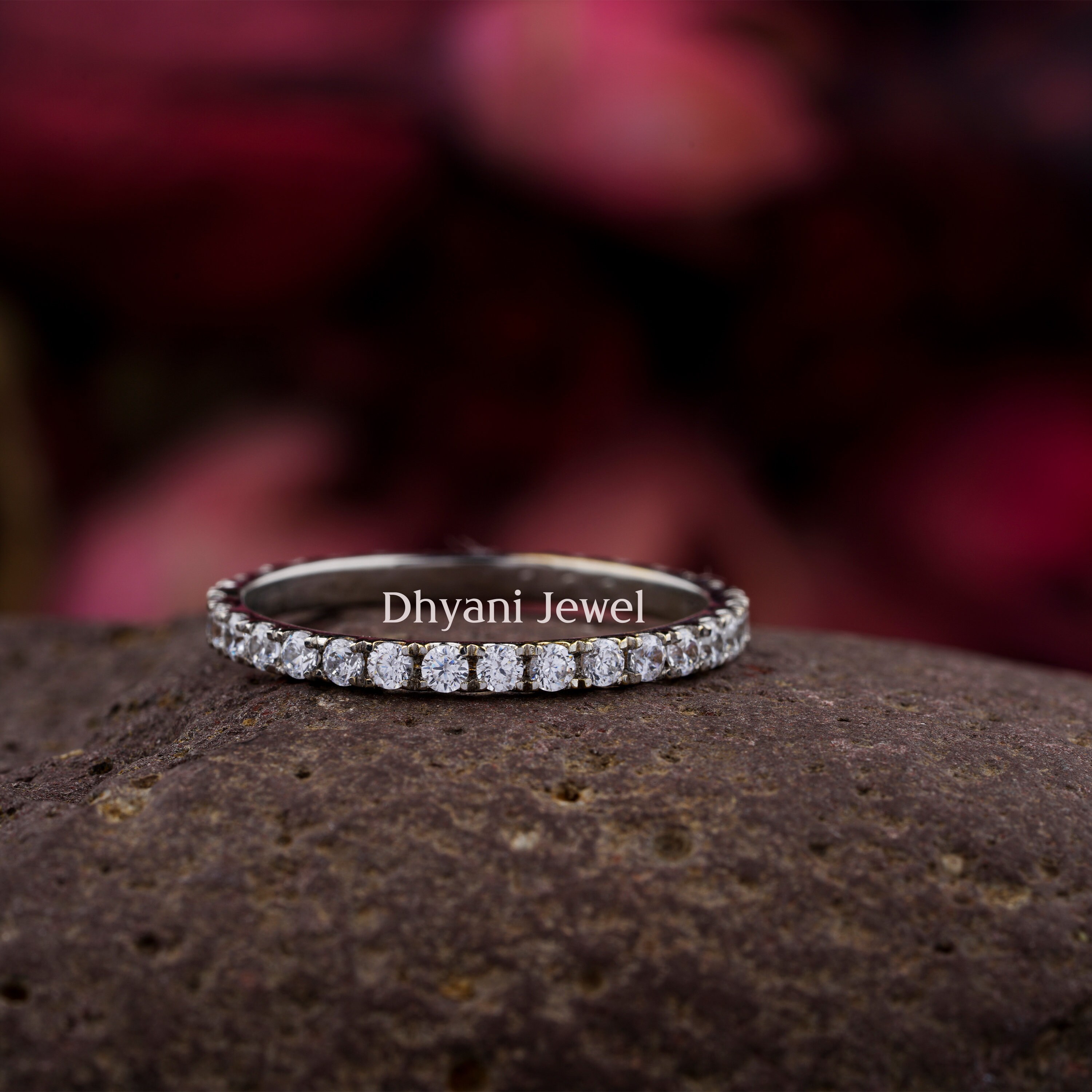 Full eternity Moissanite Wedding Band 1.5 MM White gold Etsy