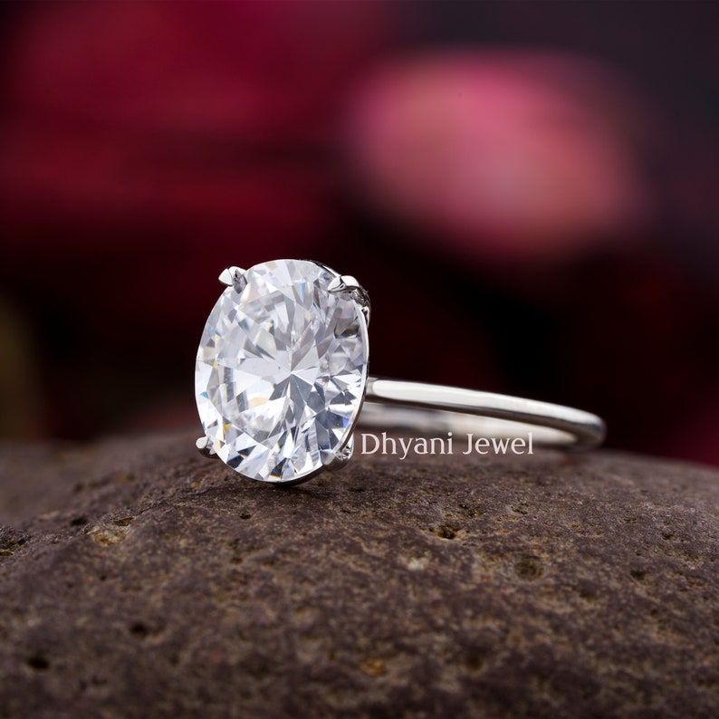Solitaire Rings for women Solitaire Wedding Gifts 3CT Oval Moissanite Engagement Ring Oval Promise Ring Diamond ring Engagement gifts