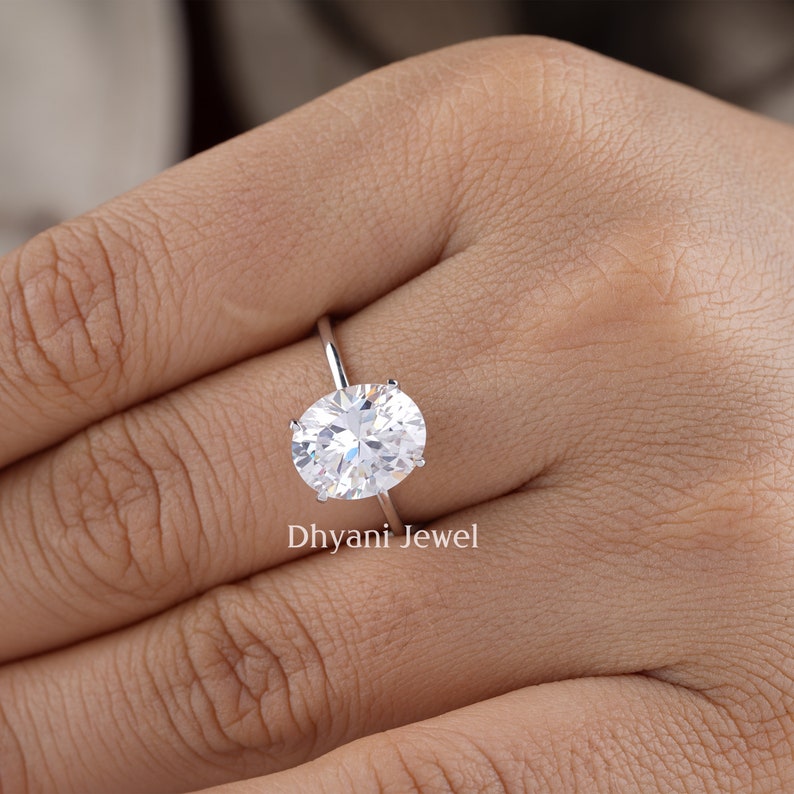 Solitaire Rings for women Solitaire Wedding Gifts 3CT Oval Moissanite Engagement Ring Oval Promise Ring Diamond ring Engagement gifts