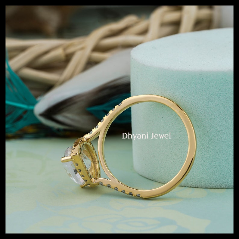 2.6CT Pear Moissanite Diamond Wedding Ring 14K Solid Yellow Engagement Ring Moissanite Engagement Ring Stack Ring Promise ring Rose gold