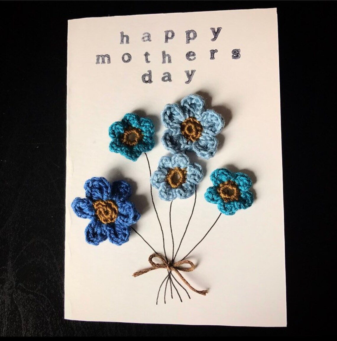 Crochet Mothers Day cards crochet flower/ embroidery/ Etsy