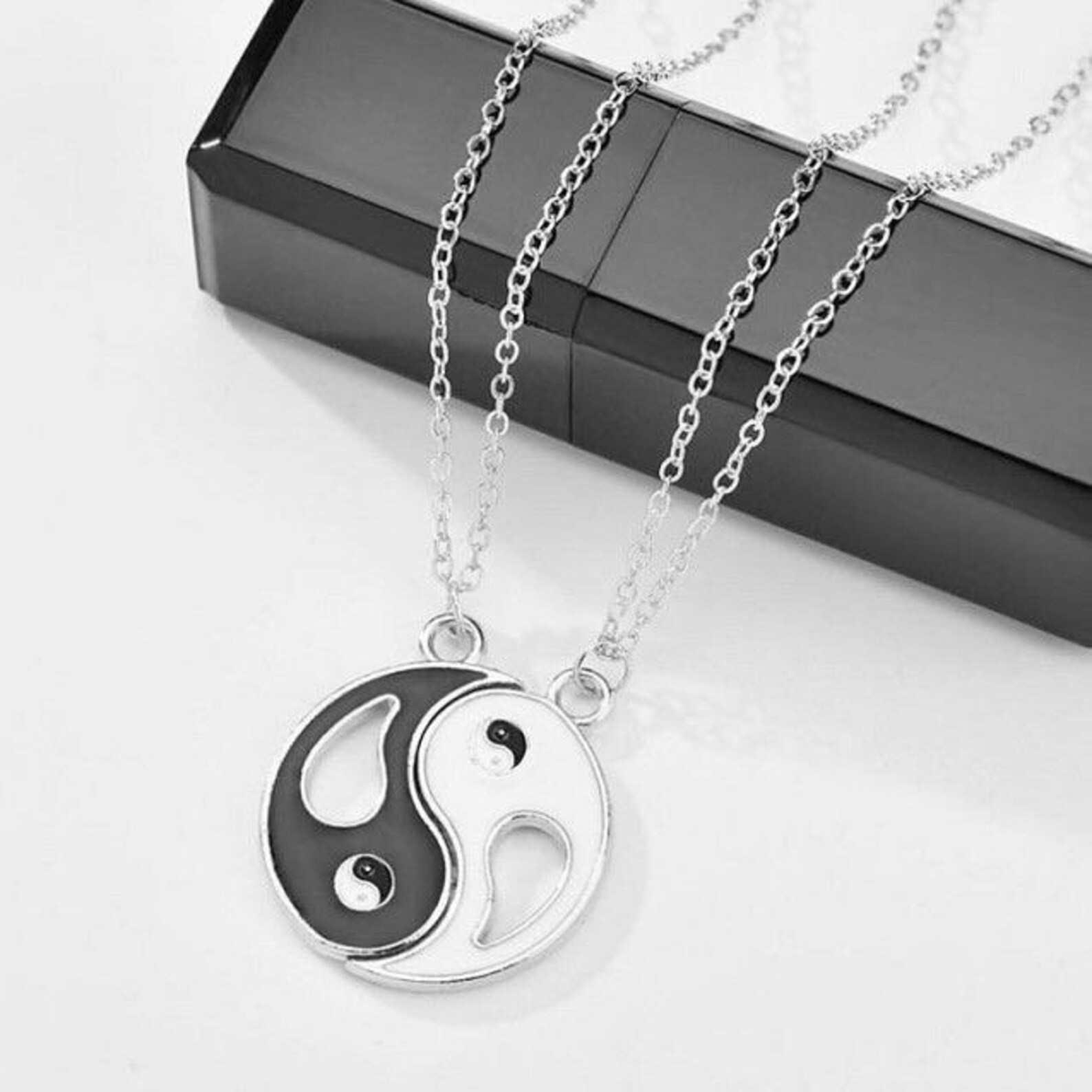 Yin Yang Necklace 2 Piece Necklaces for Couples Friendship Etsy